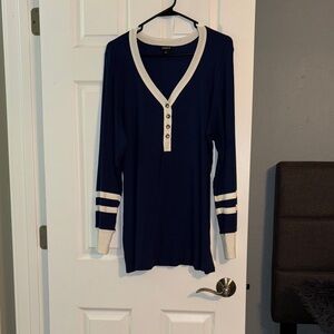 Torrid - Navy Long Sleeve with White Accents - size 3